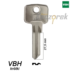 Mieszkaniowy 117 - klucz surowy mosiężny - VBH krótki